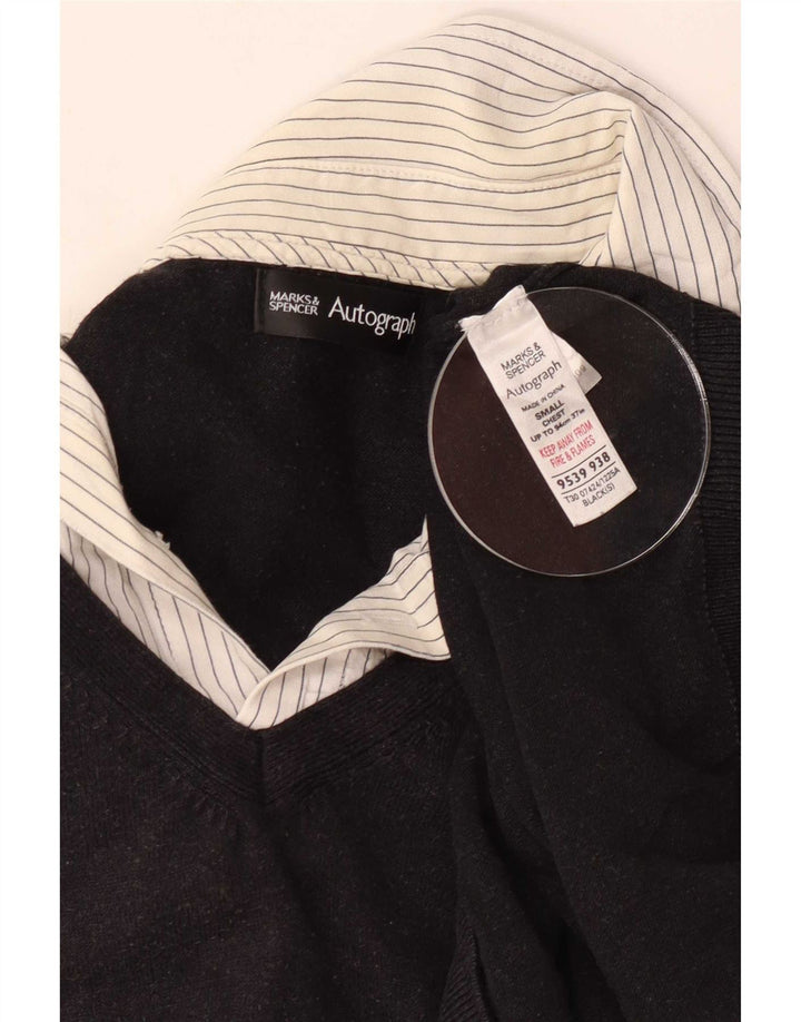 Ανδρικό πουλόβερ Marks & Spencer Autograph V-Neck Jumper Small Black