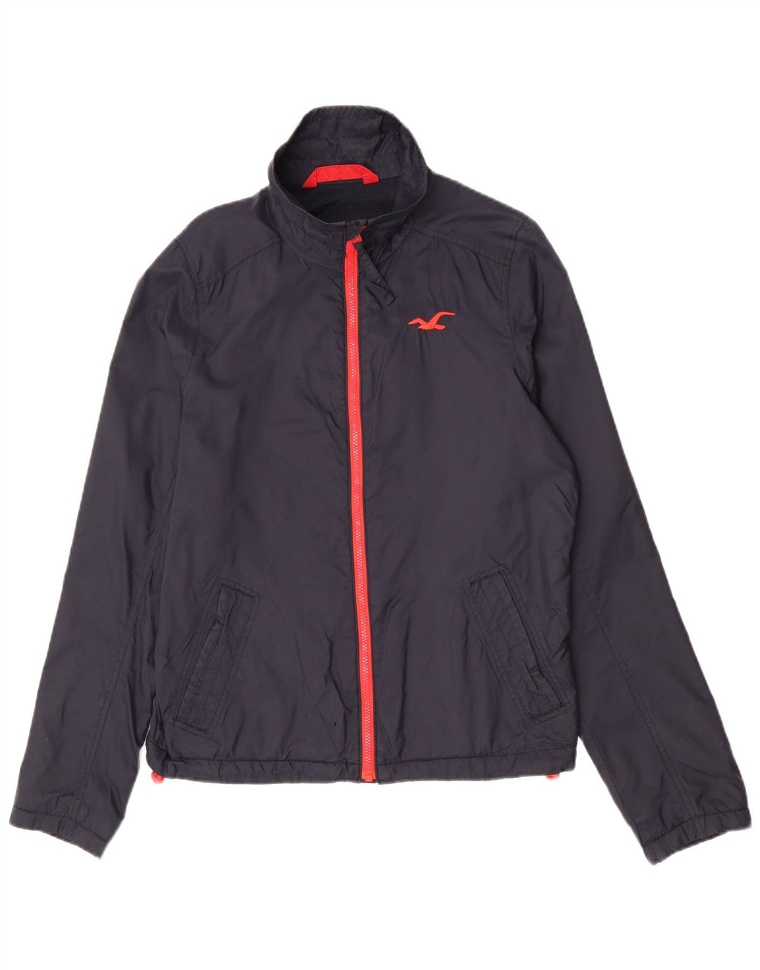 Ανδρικό μπουφάν βροχής Hollister UK 38 Medium Navy Blue Nylon