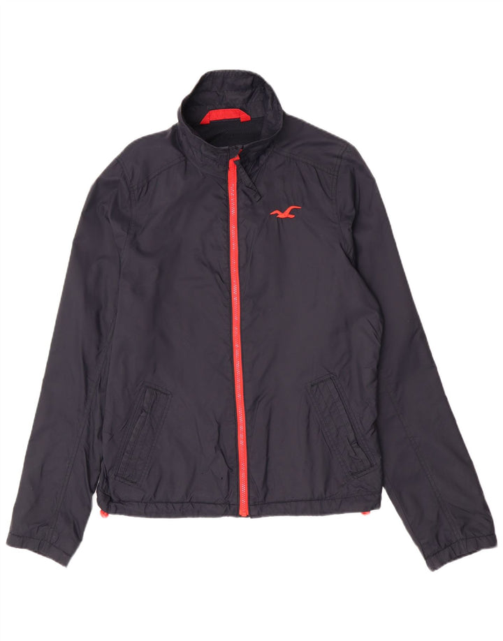 Ανδρικό μπουφάν βροχής Hollister UK 38 Medium Navy Blue Nylon