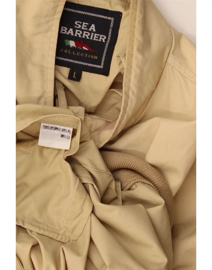 SEA BARRIER Ανδρικό Loose Fit Bomber Jacket UK 40 Large Beige Polyester