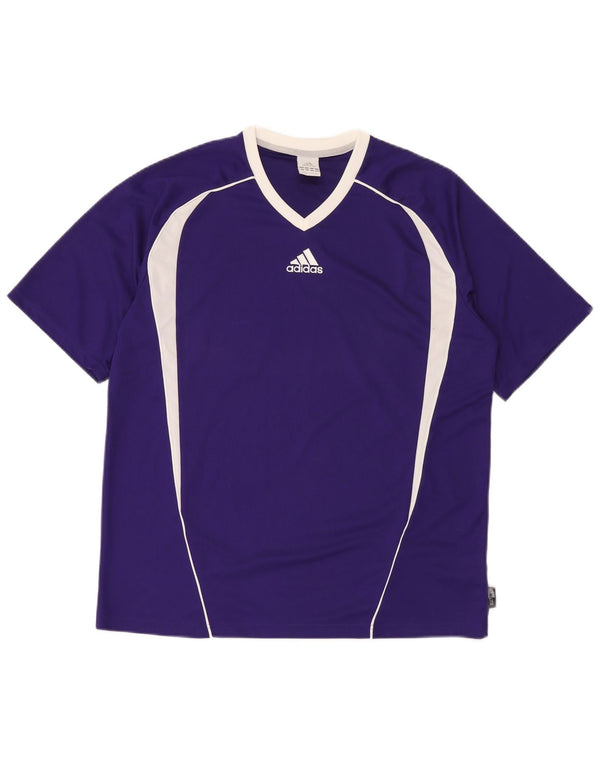 Adidas Mens Clima 365 T-Shirt Top Large Purple Colourblock Polyester