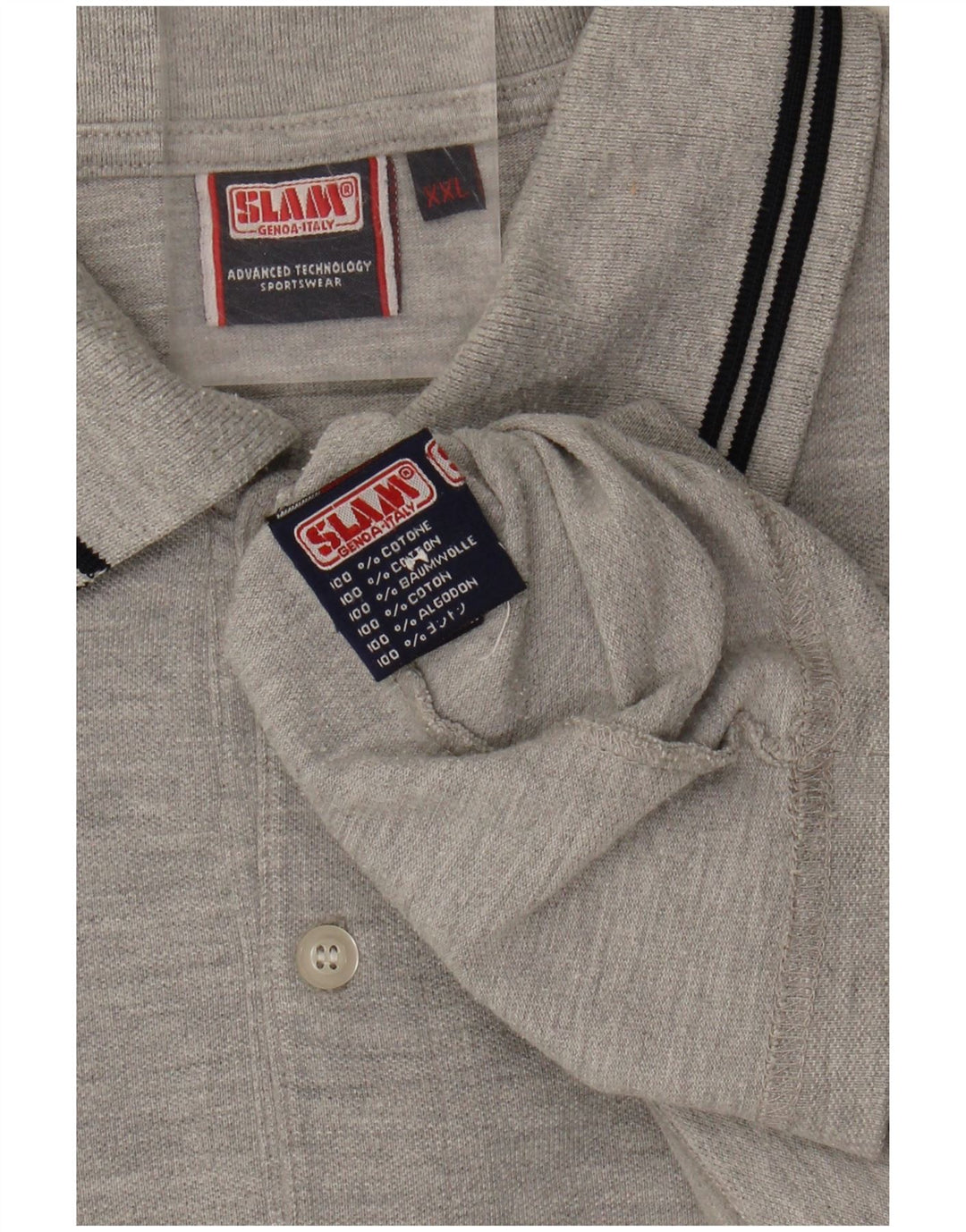 SLAM Mens Polo Shirt 2XL Grey Cotton