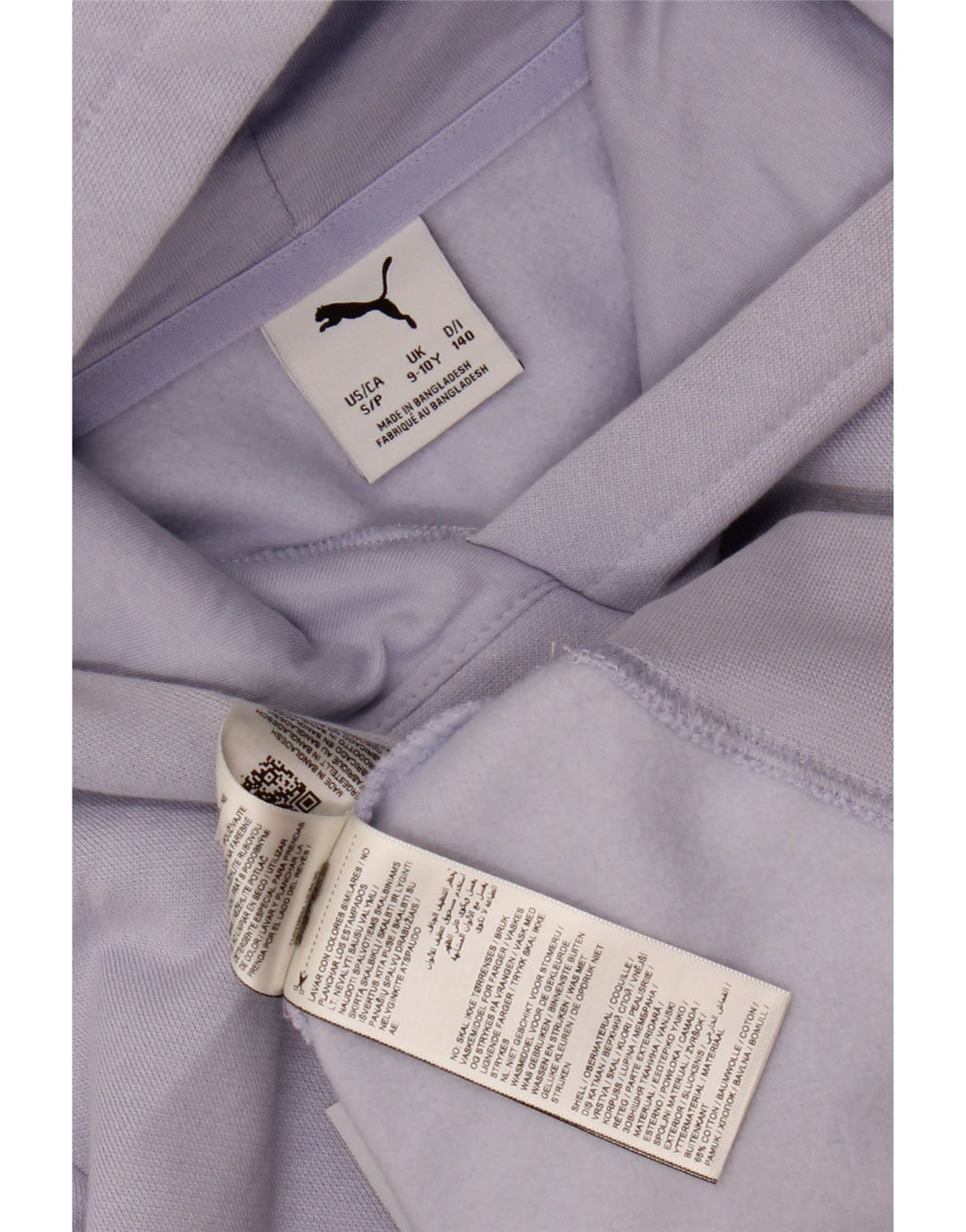 PUMA Girls Graphic Hoodie Jumper 9-10 Years Purple Cotton