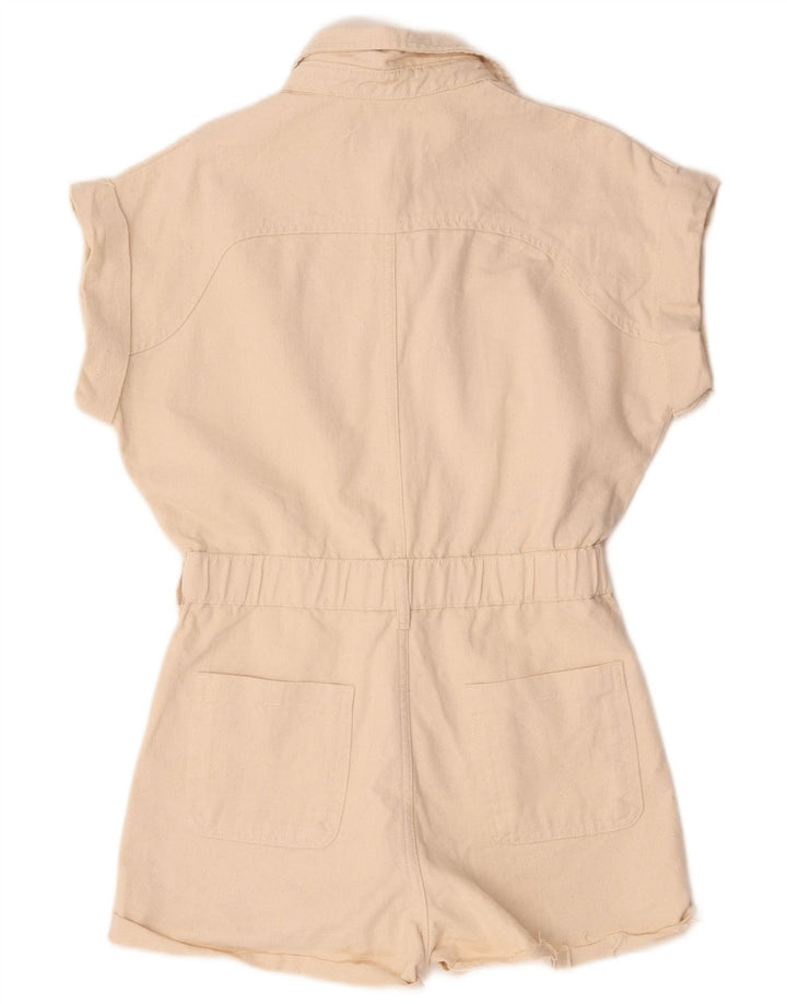 Zara Γυναικείο Τζιν Playsuit UK 14 Βαμβακερό μεσαίο μπεζ