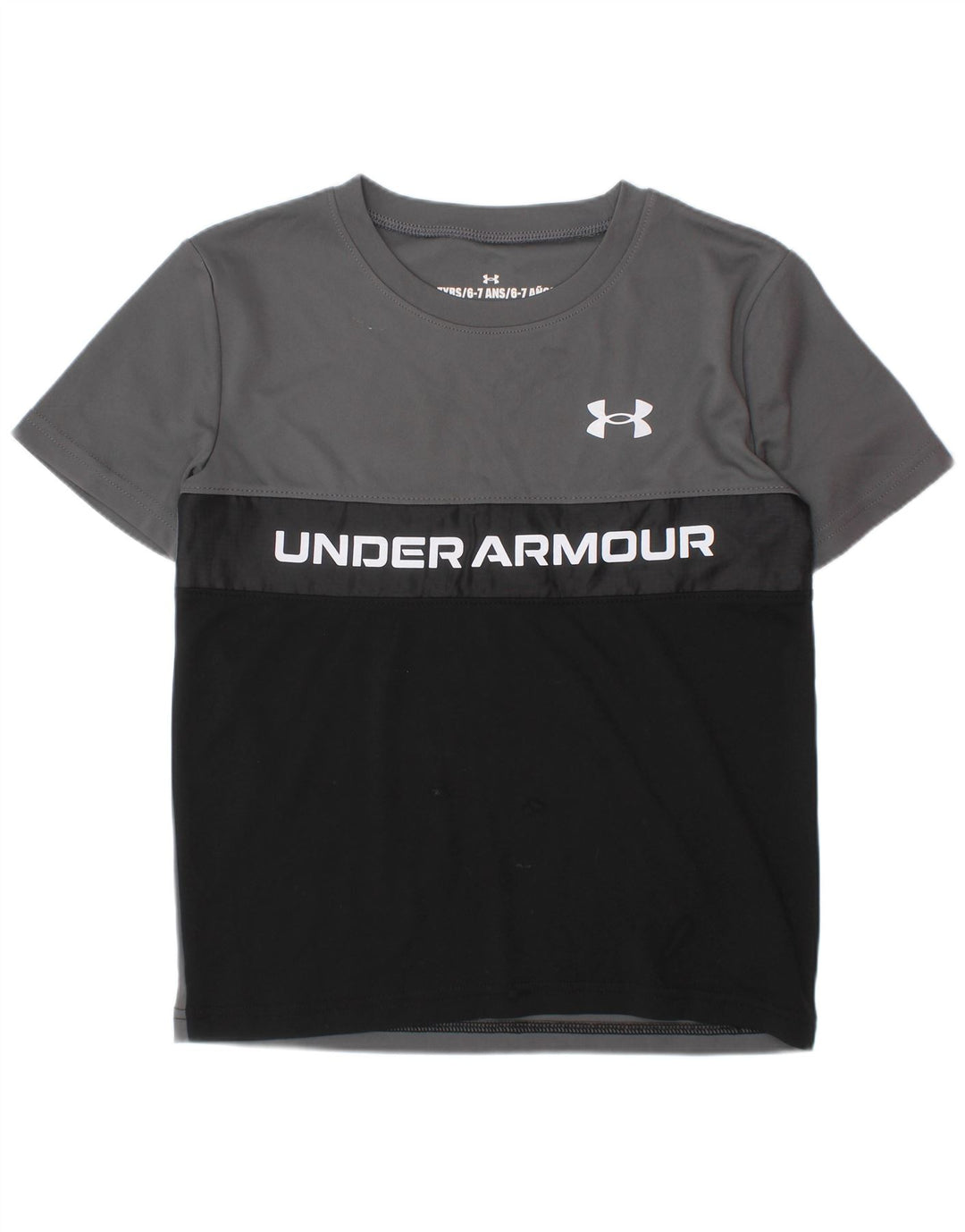 Γραφικό μπλουζάκι για αγόρια UNDER Armour Top 6-7 ετών Γκρι πολυεστέρας