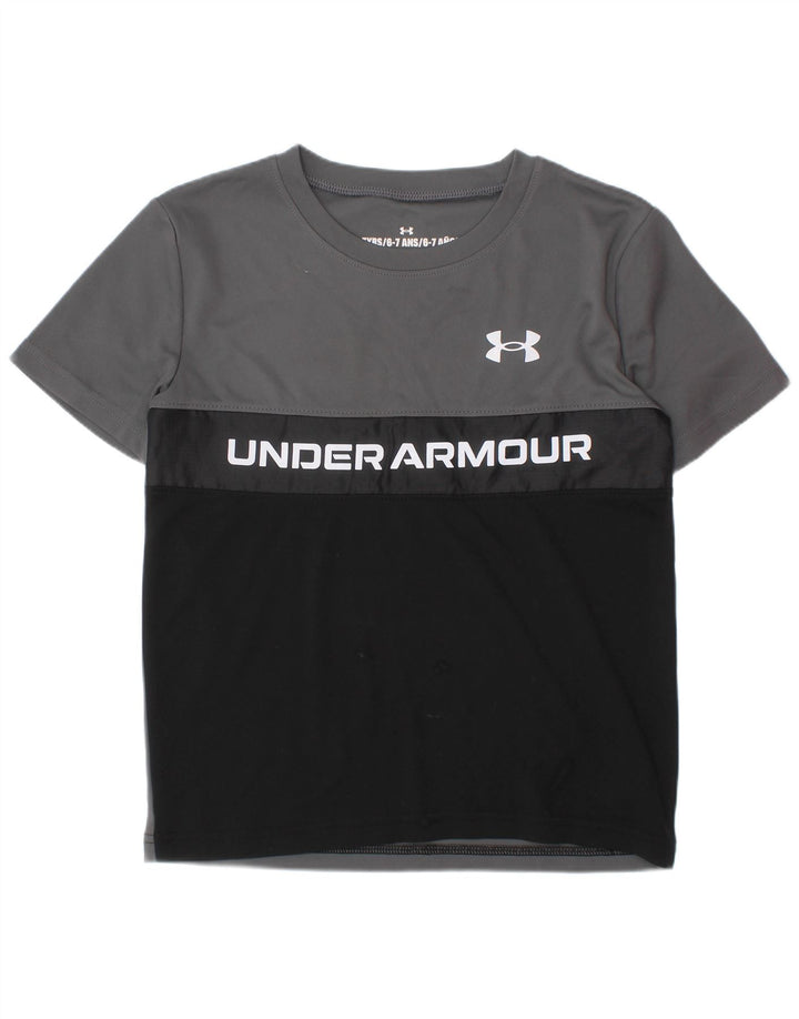 Γραφικό μπλουζάκι για αγόρια UNDER Armour Top 6-7 ετών Γκρι πολυεστέρας