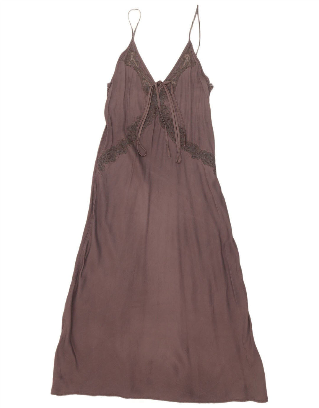 Zara Γυναικείο Maxi Slip Dress UK 12 Medium Grey Viscose