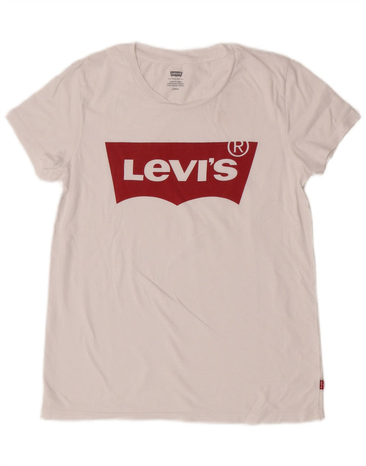Γυναικείο γραφικό T-Shirt Levi's Top UK 10 Small White