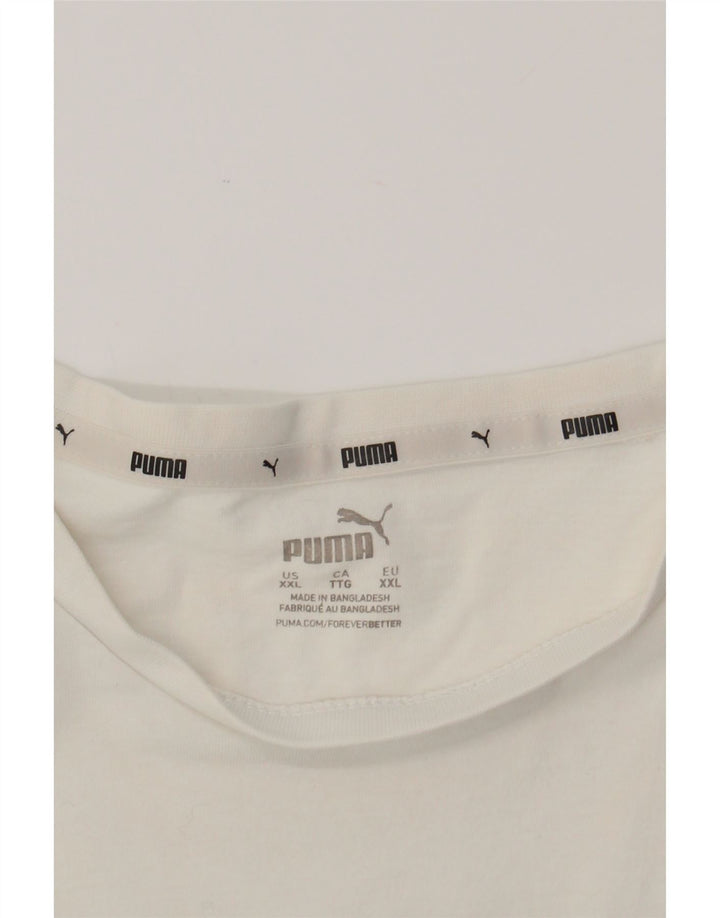 PUMA Mens Graphic T-Shirt Top 2XL White Cotton Vintage Puma and Second-Hand Puma from Messina Hembry 