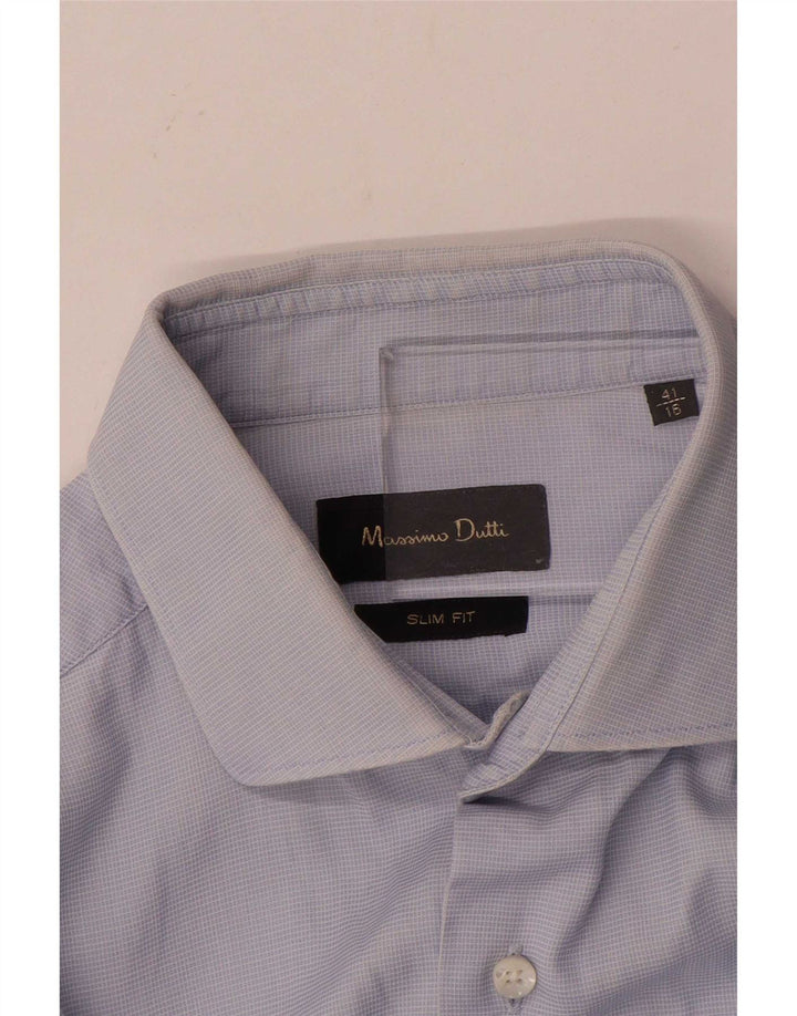 Ανδρικό πουκάμισο Massimo Dutti Slim Fit Μέγεθος 41 16 Large Μπλε