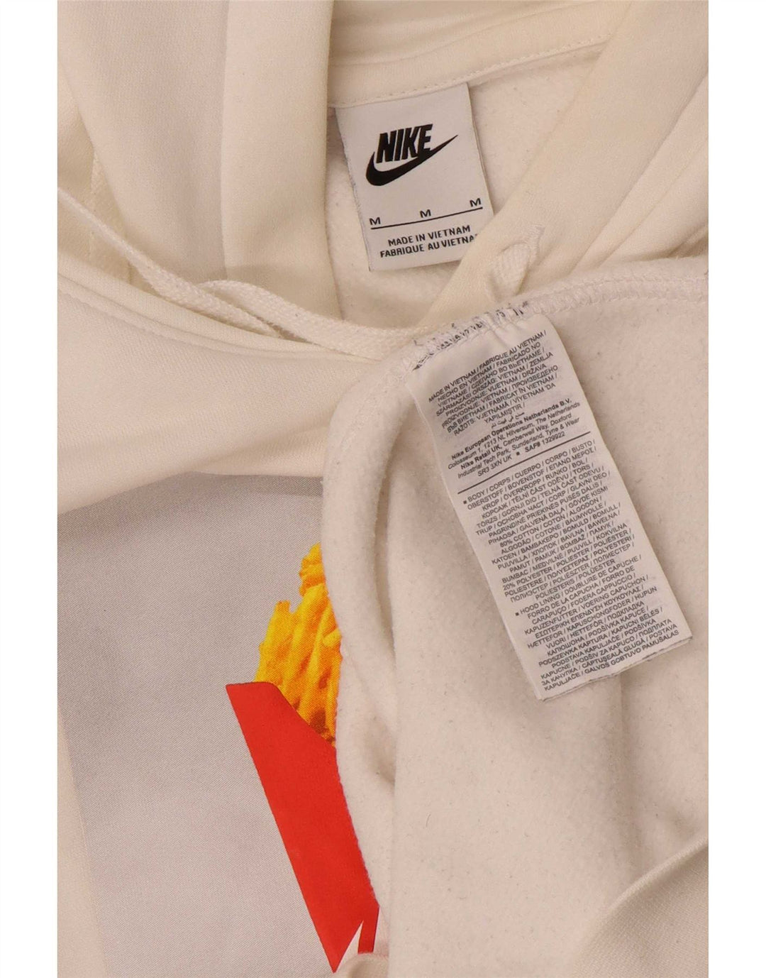 Ανδρικό γραφικό κουκούλα Nike, μεσαίο λευκό βαμβακερό