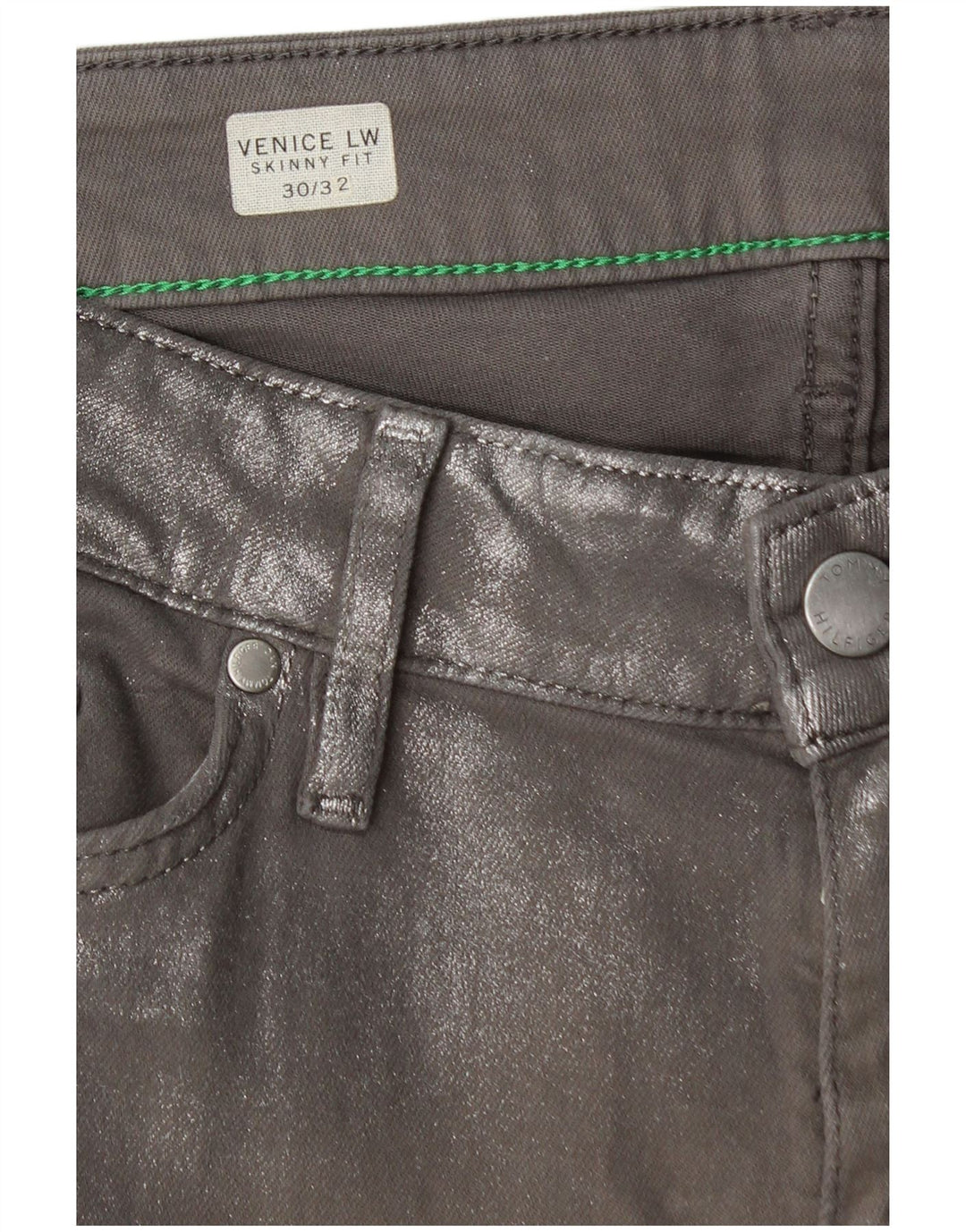 TOMMY HILFIGER Γυναικεία Venice LW Skinny Jeans W30 L30 Γκρι βαμβακερό