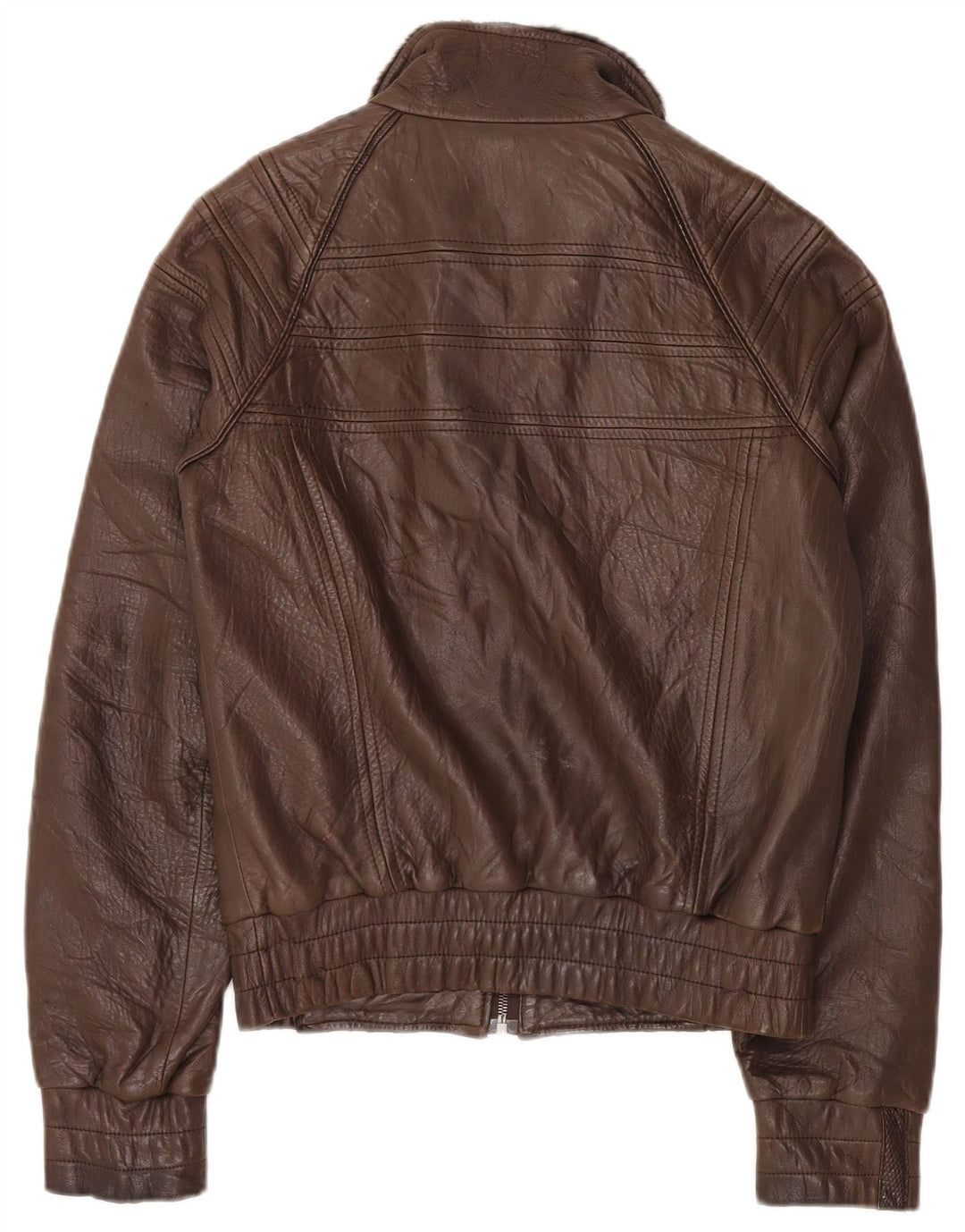 VINTAGE Γυναικείο Δερμάτινο Μπουφάν UK 14 Μεσαίο Καφέ Argyle/Δέρμα Diamond