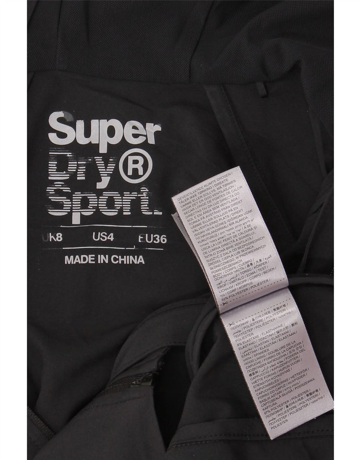 Superdry Γυναικείο Αντιανεμικό Μπουφάν UK 8 Μικρό Μαύρο Πολυεστέρα