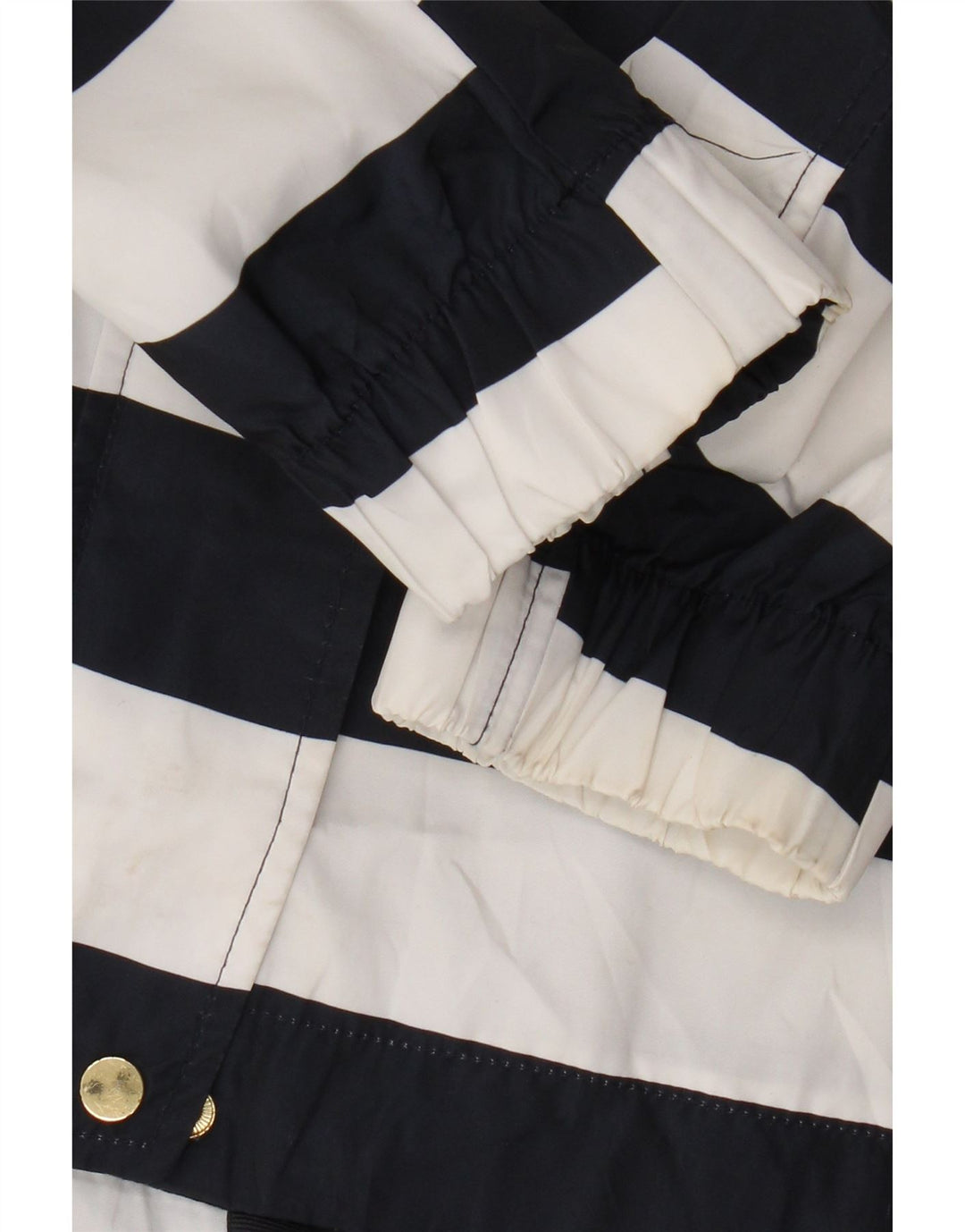 Zara Γυναικείο μπουφάν βροχής με κουκούλα UK 14 Medium Navy Blue ριγέ πολυεστέρας