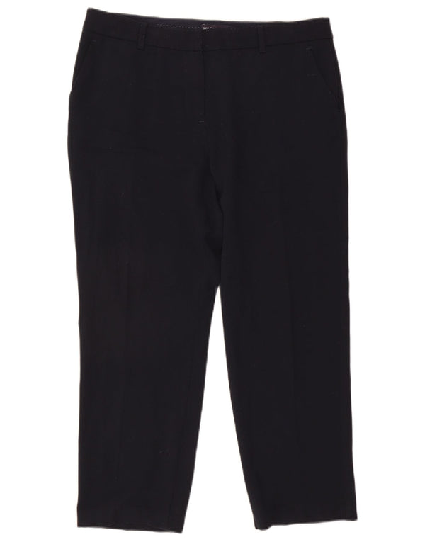 Marks & Spencer Γυναικείο Crop Casual Παντελόνι UK 14 Large W34 L25 Navy Blue