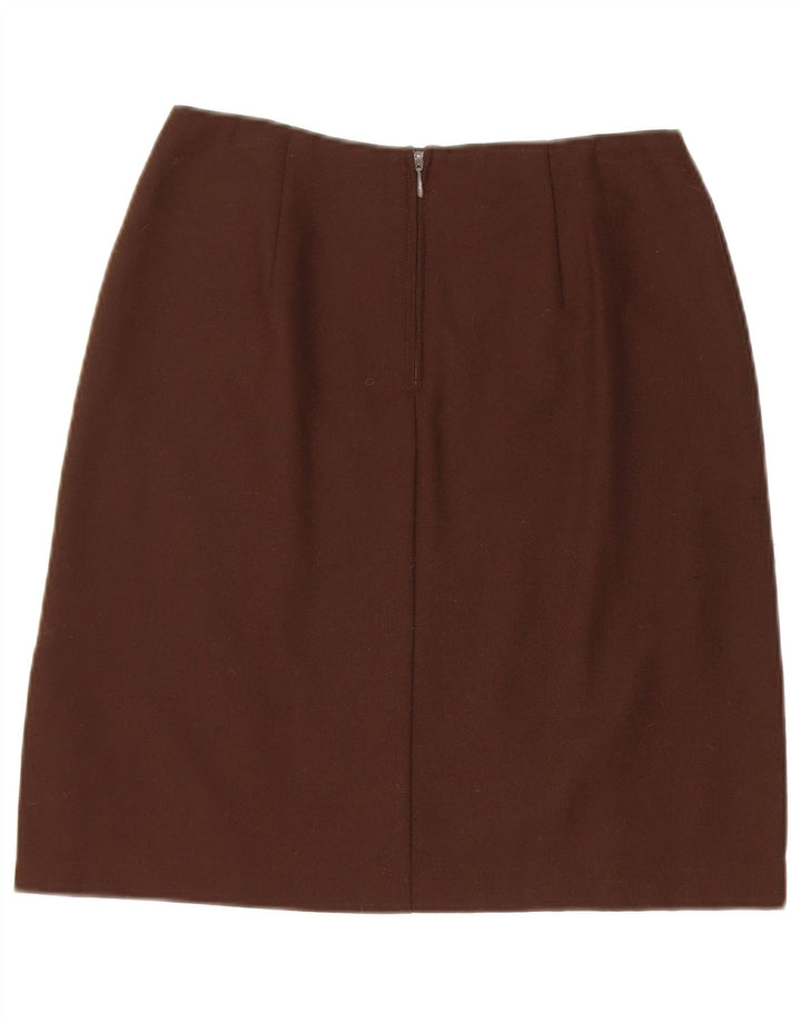 Benetton Γυναικεία Pencil Φούστα IT 42 Medium W26 Καφέ παρθένο μαλλί