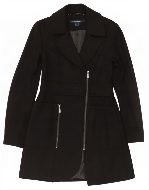Γυναικείο παλτό γαλλικής σύνδεσης UK 10 Small Black Wool