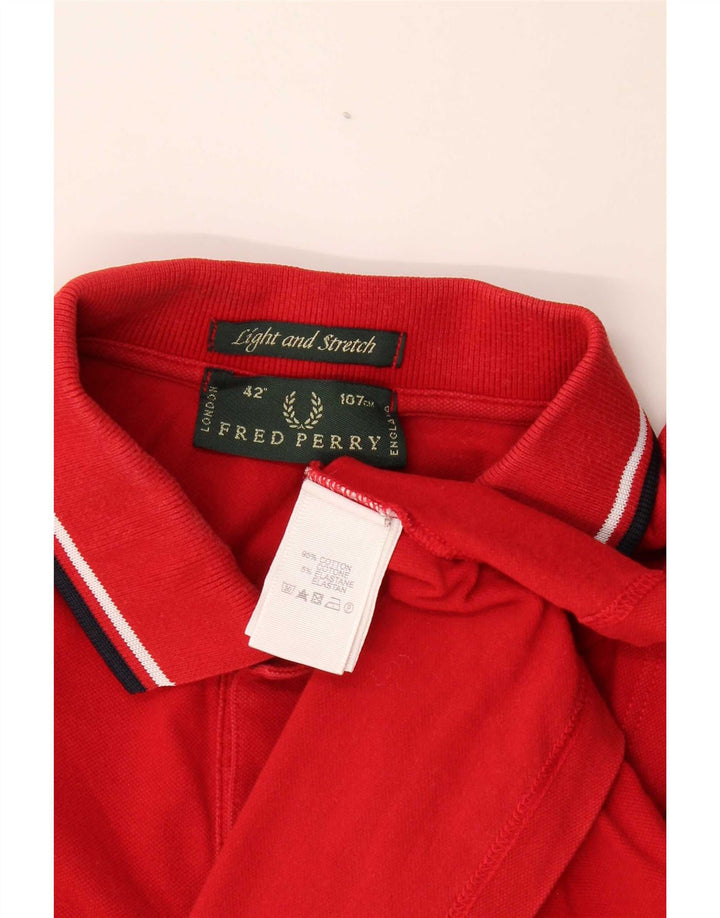 Fred Perry Ανδρικό Πόλο Μπλουζάκι Μεσαίο κόκκινο βαμβακερό