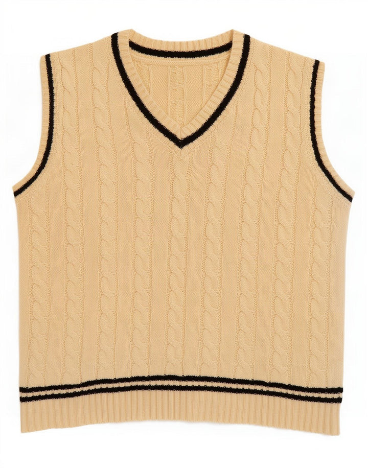 Vintage ανδρικό γιλέκο Tank Top Μεγάλο μπεζ ριγέ
