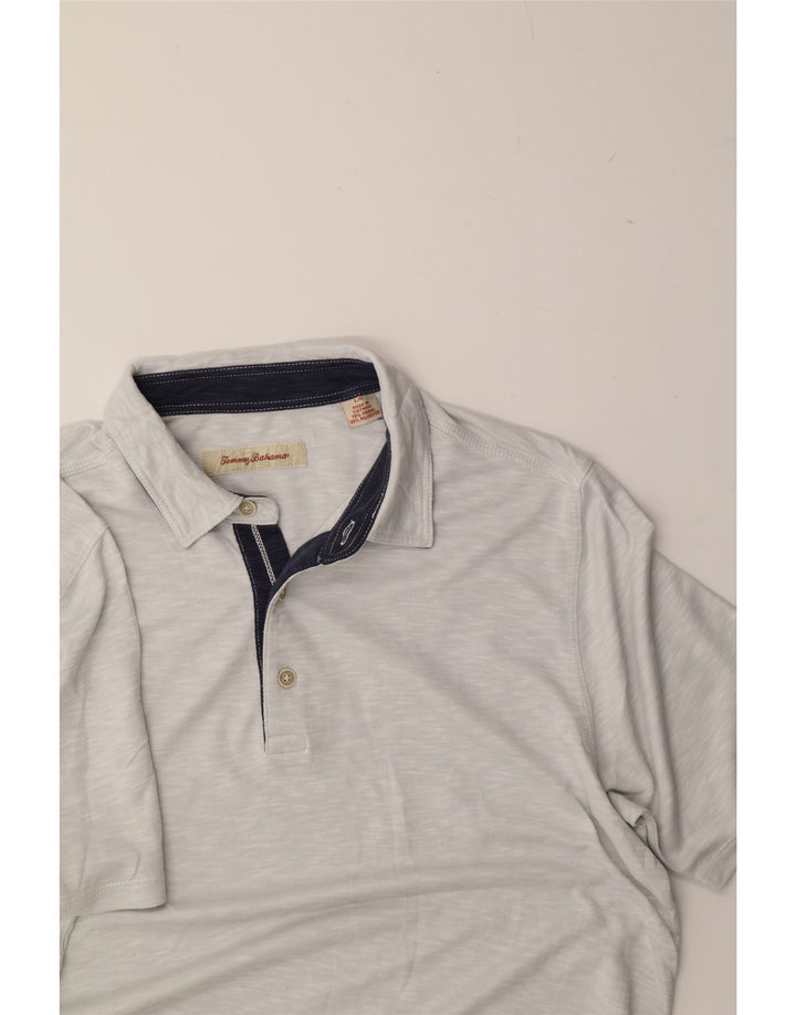 TOMMY BAHAMA Mens Polo Shirt Large Grey Flecked Modal Vintage Tommy Bahama and Second-Hand Tommy Bahama from Messina Hembry 