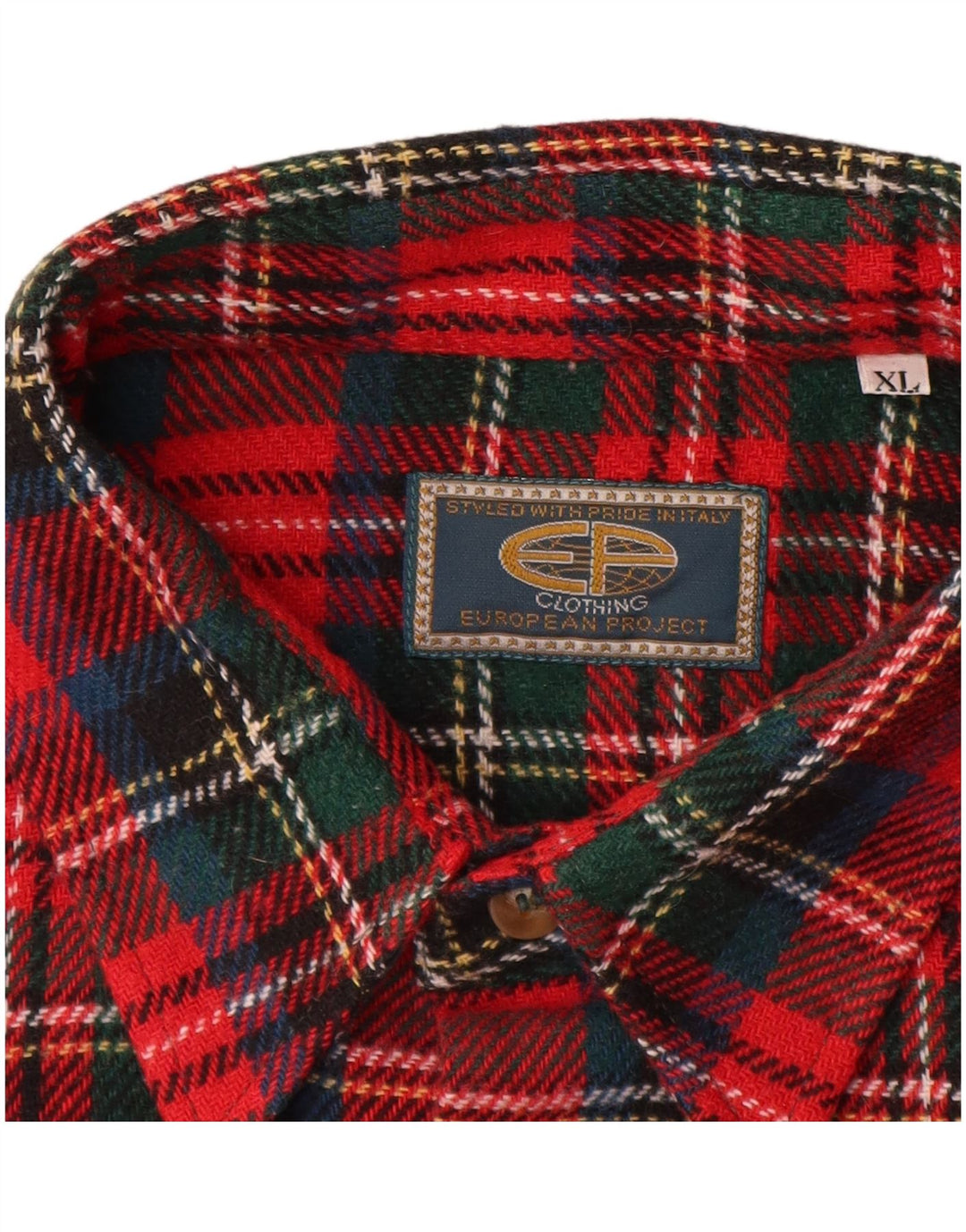EUROPEAN PROJECT Ανδρικό φανελένιο πουκάμισο XL κόκκινο καρό