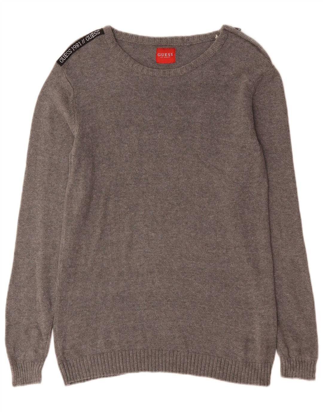 Ανδρικό πουλόβερ Guess Boat Neck Jumper Μικρό Γκρι βαμβακερό