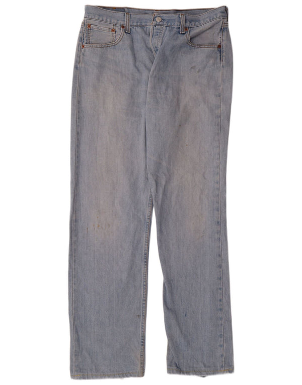 LEVI'S Mens 501 Straight Jeans W36 L31 Blue Cotton