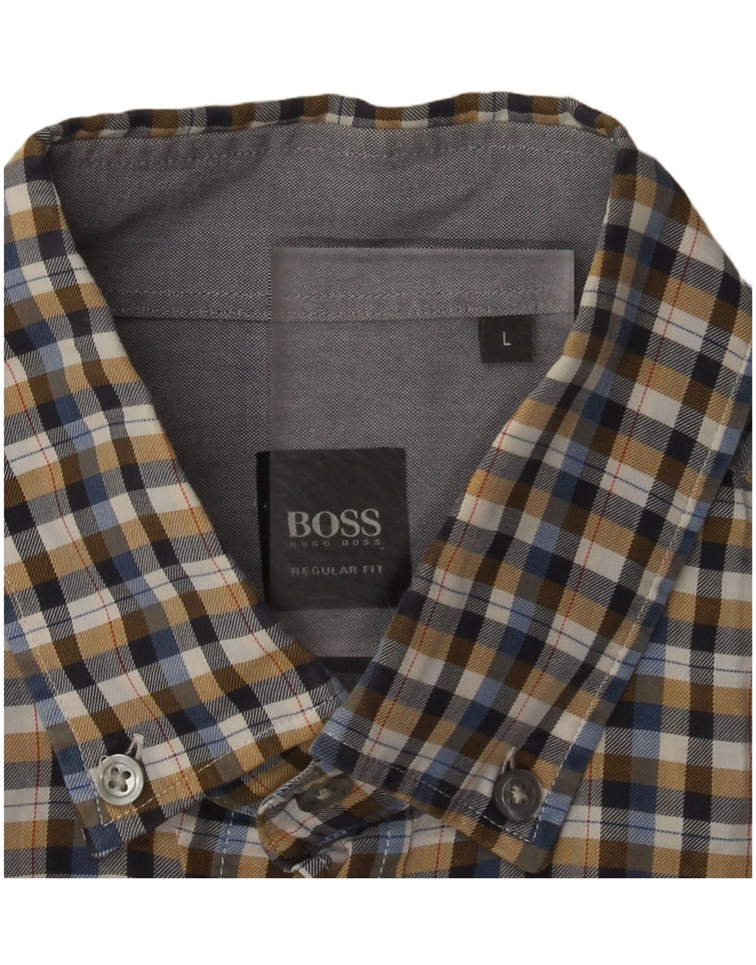 Ανδρικό πουκάμισο Hugo Boss με κανονική εφαρμογή, μεγάλο πολύχρωμο καρό