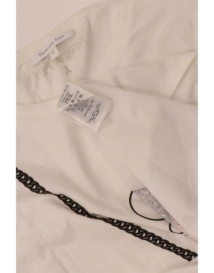 Γυναικείο γραφικό γιλέκο Patrizia Pepe Top One Size Λευκό βαμβακερό