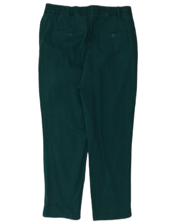 Benetton Γυναικείο Cropped Παντελόνι UK 12 Medium W32 L25 Green Cotton