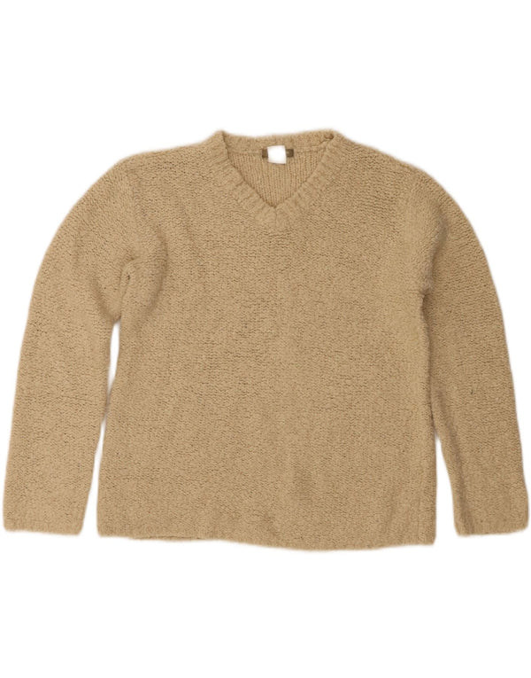 J. Crew Womens V-Neck Jumper Sweater UK 6 XS Beige Acrylic