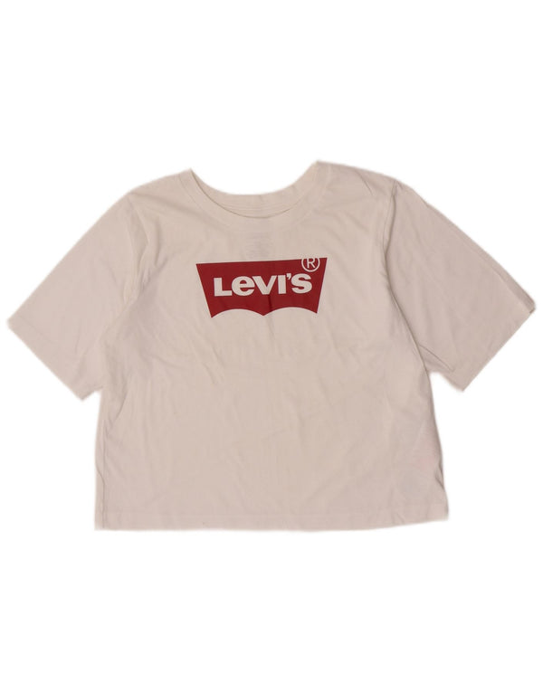Levi's Girls Crop Graphic T-Shirt Top 15-16 ετών Λευκό βαμβακερό