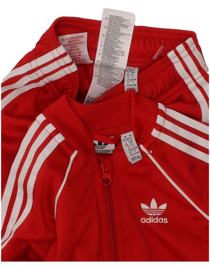 Παντελόνι αθλητικής φόρμας ADIDAS Baby Girls 18-24 μηνών κόκκινο πολυεστέρα