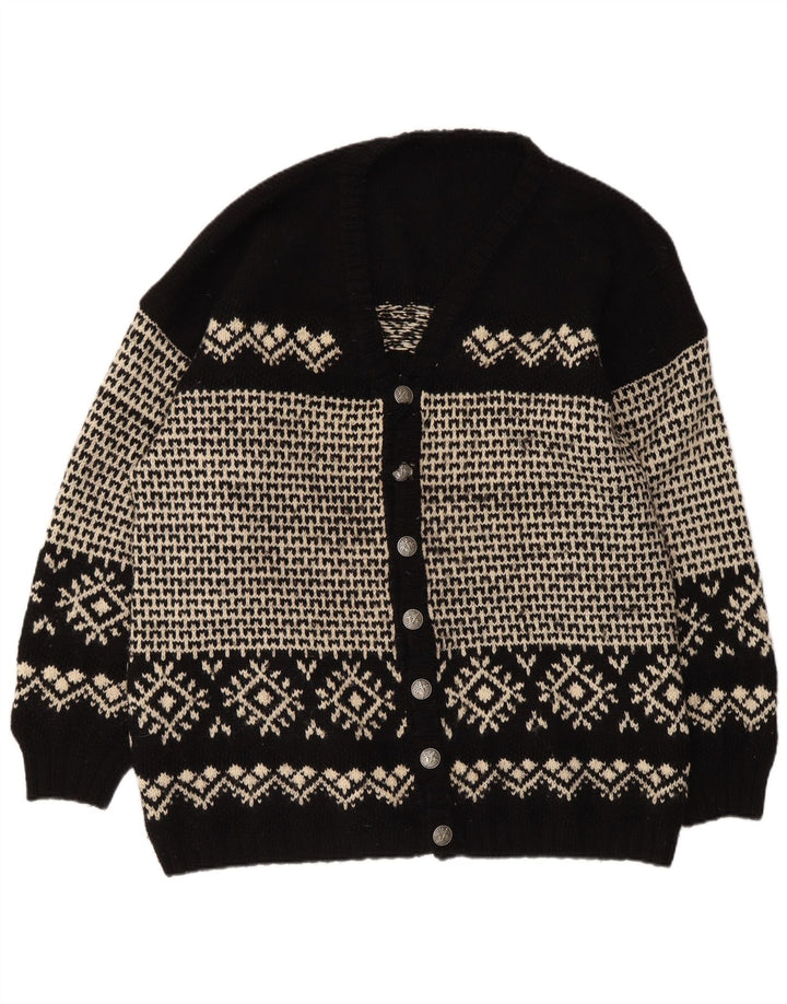 Vintage ανδρικό πουλόβερ ζακέτα XL Black Fair Isle