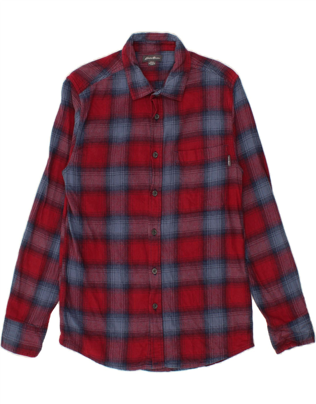 EDDIE BAUER Mens Flannel Shirt Small Red Check Cotton Vintage Eddie Bauer and Second-Hand Eddie Bauer from Messina Hembry 
