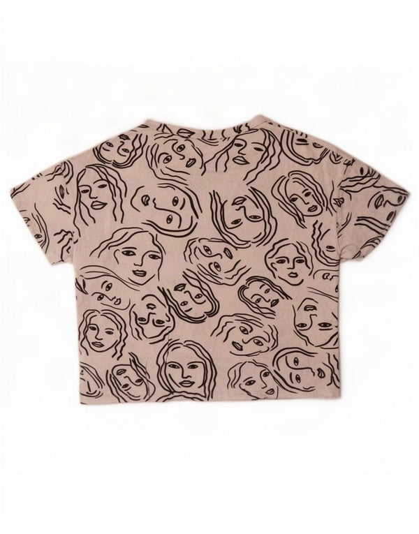 Γυναικείο μπλουζάκι Zara Crop, γραφικό, τοπ 10 μικρό λευκό βαμβακερό