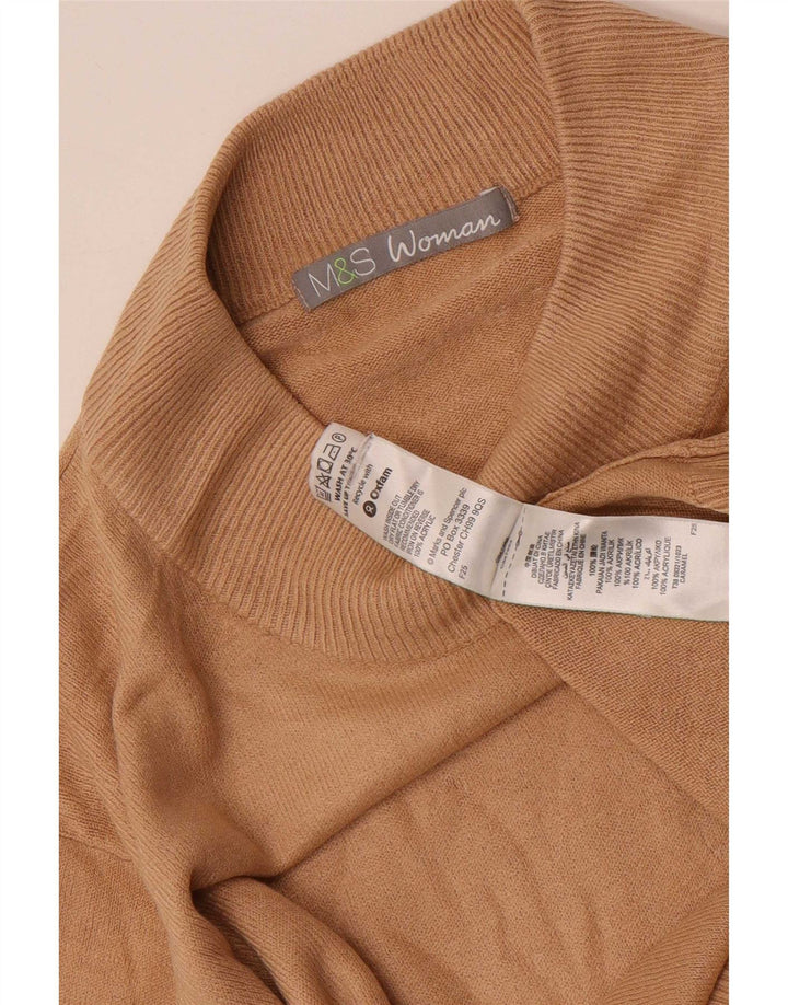 Marks & Spencer Γυναικείο πουλόβερ με λαιμό χελώνα UK 16 μεγάλο καφέ