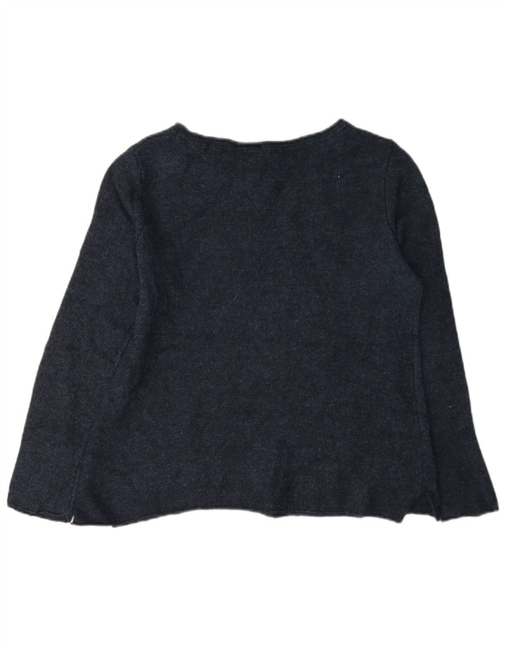 White Stuff Γυναικείο πουλόβερ με λαιμό σκάφος UK 12 Medium Navy Blue Viscose