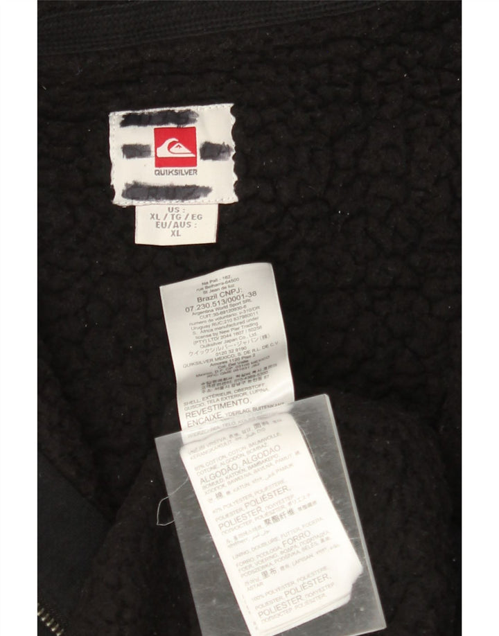 Ανδρικό πουλόβερ με κουκούλα με φερμουάρ QUIKSILVER XL Μαύρο βαμβακερό