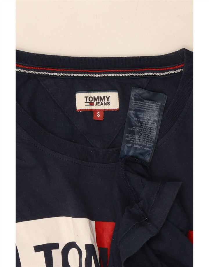 TOMMY HILFIGER Γυναικείο υπερμεγέθη γραφικό μπλουζάκι Top 10 Small Navy Blue