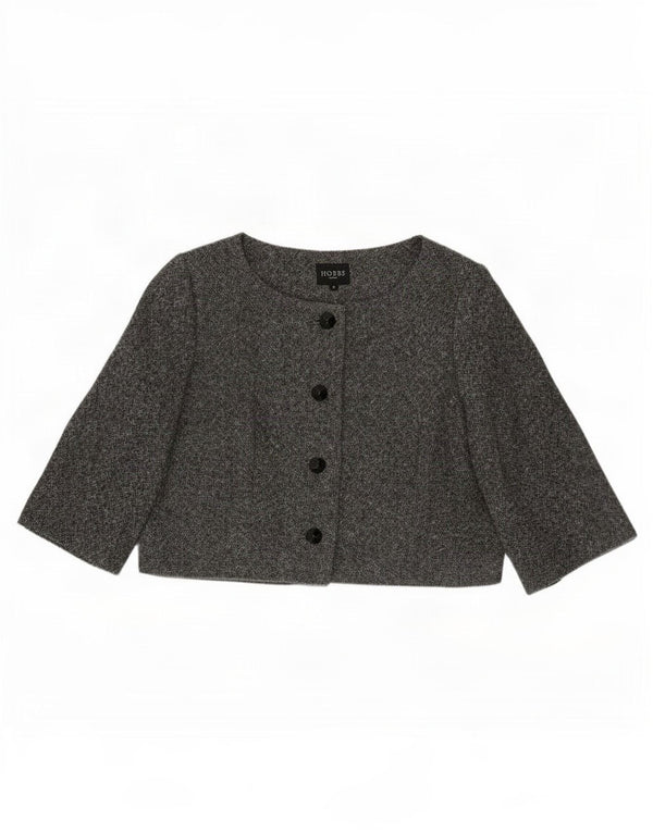 Hobbs γυναικείο μπουφάν Bolero 3/4 μανίκι UK 16 μεγάλο γκρι μαλλί