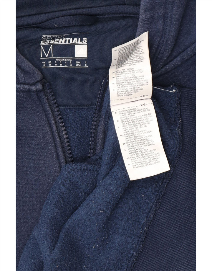 Ανδρικό πουλόβερ με κουκούλα με φερμουάρ ADIDAS μεσαίο μπλε βαμβακερό