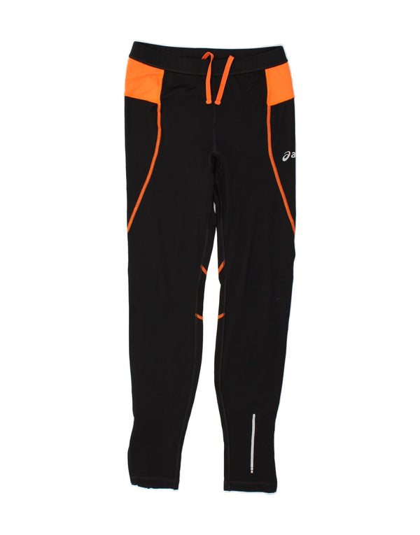 ASICS Girls Tracksuit Trousers 15-16 Years Large Black Colourblock