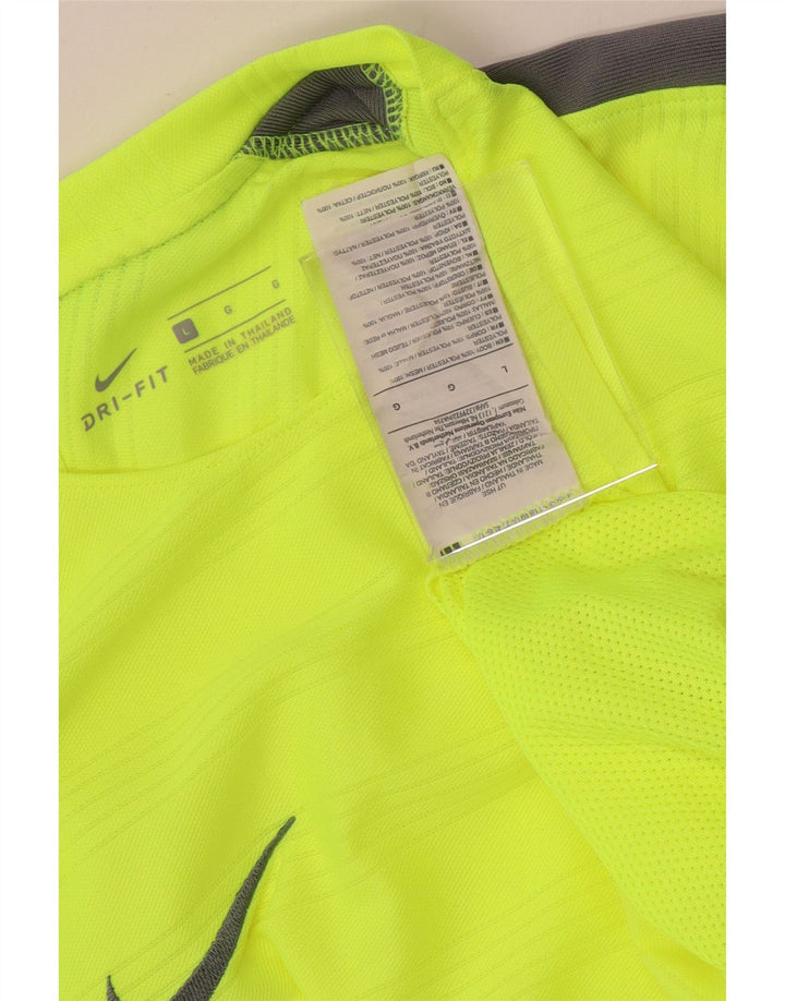 Ανδρικό μπλουζάκι Nike Dri Fit Top Large Green Colourblock Πολυεστέρας