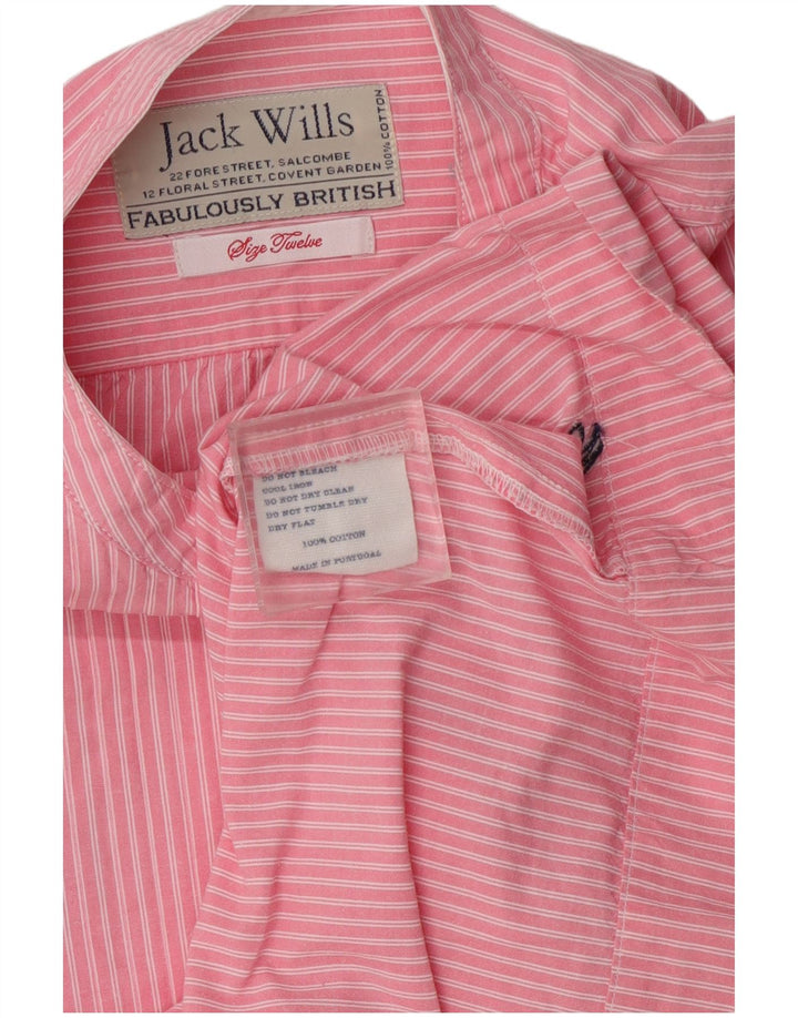 Jack Wills γυναικείο πουλόβερ κοντομάνικο πουλόβερ UK 12 μεσαίο ροζ ριγέ