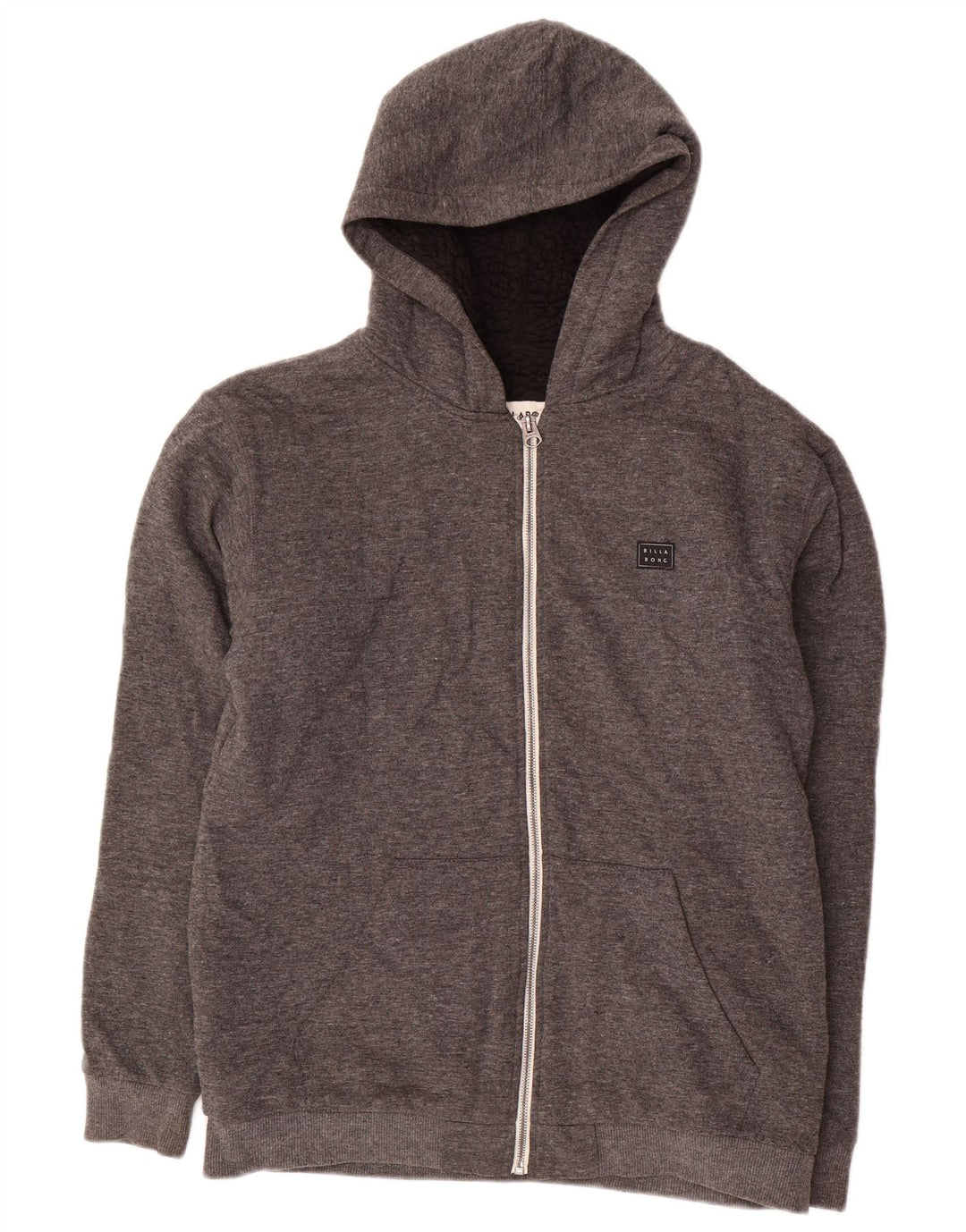 BILLABONG Boys Sherpa Zip Hoodie πουλόβερ 15-16 ετών Γκρι πολυεστέρας