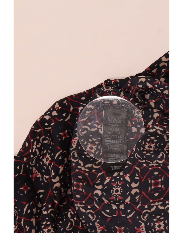 Marks & Spencer Γυναικεία μπλούζα με Abstract Pattern Top UK 22 3XL Navy Blue