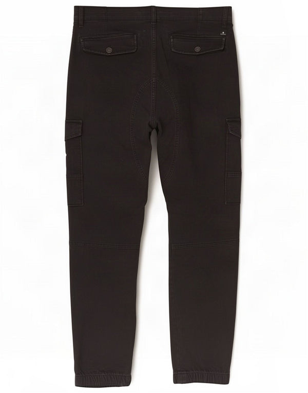 Jack & Jones Mens Paul Tapered Joggers Cargo Trousers W38 L32 Black Cotton
