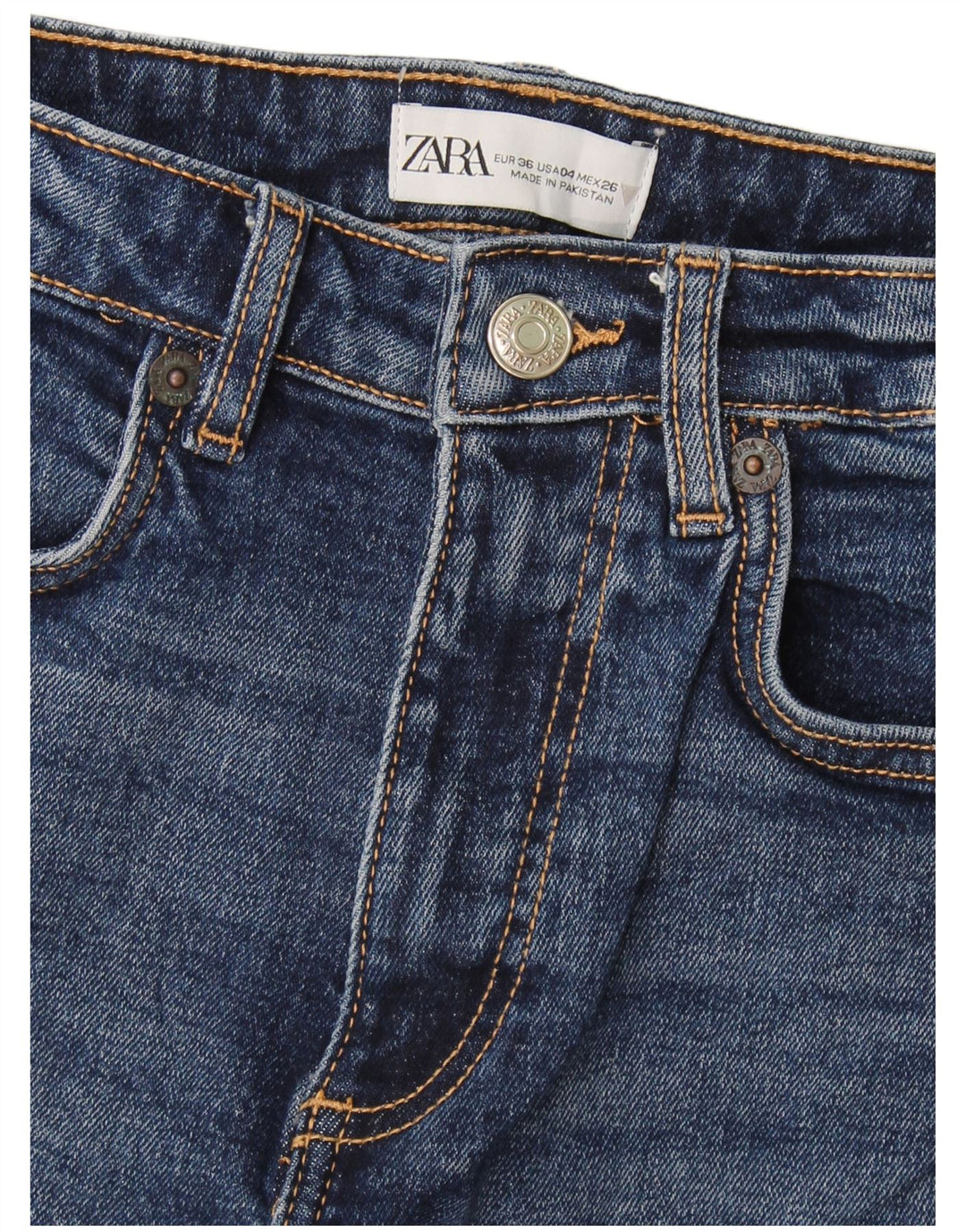 Zara Γυναικείο Τζιν μποτάκι EU 36 XS W26 L25 Navy Blue
